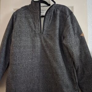 Orvis Men's Black and Gray Zip-Up Sweater
